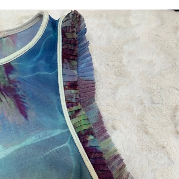 NEW Maison SCOTCH Palm Print Top Sheer - Picture 2 of 9